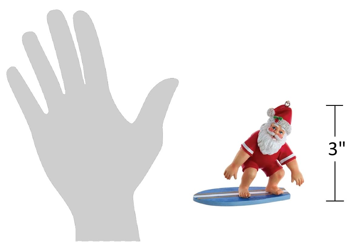 サンタクロース　サーフィン　サーファーサンタ　ハワイサンタ☆木彫り　像 サンタクロース サーフィン サーファーサンタ ハワイサンタ